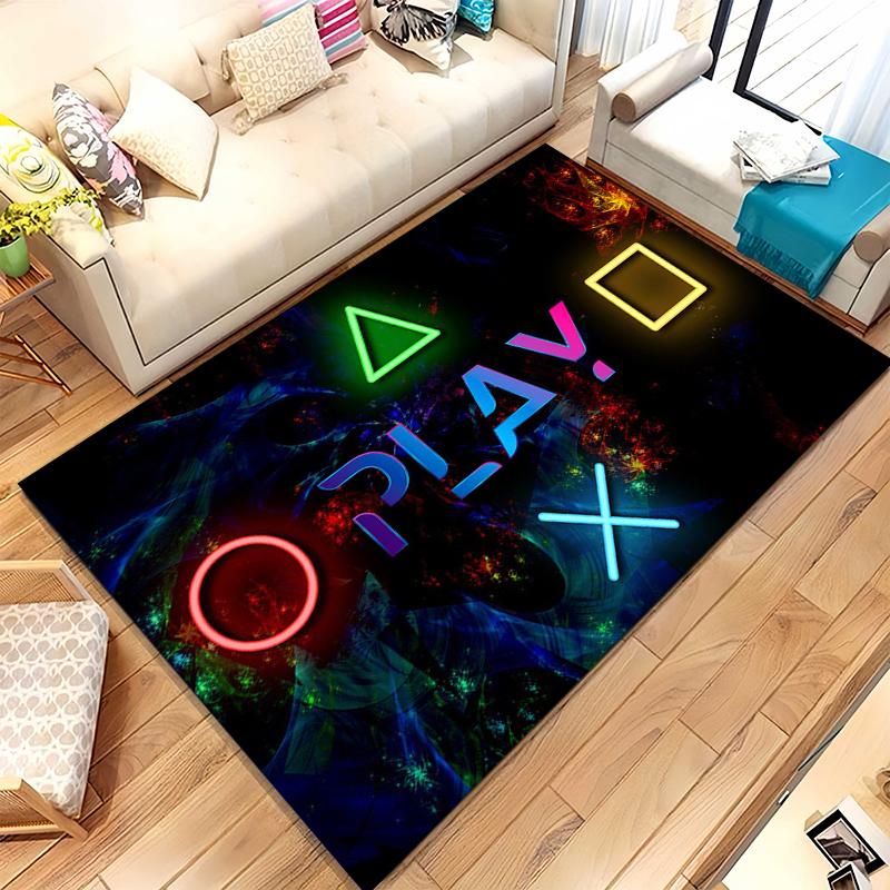 

Cartoon Game Gamer Zone Controller Logo Living Room Non-Slip Area Rug Soft Carpet for Bedroom Playroom Sofa,Home Decor Doormat 40x60cm