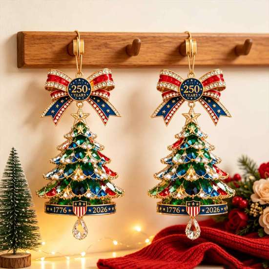 Anniversary Commemorative Gifts 250th Christmas Tree Ornament, 2D Acrylic Decor, Gift for Family Friends 1776-2026 Patriotic Hanging Decoration,