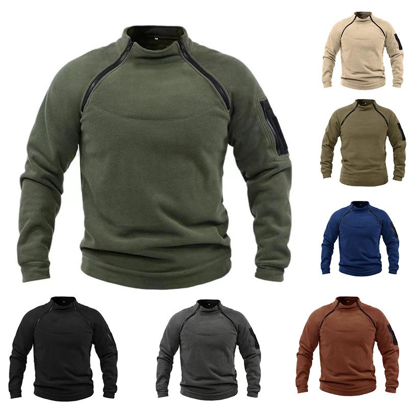Maglione da Uomo con Collo Alto Mantiene Caldo in Autunno e Inverno Liscio Monocolore Sport Outdoor Caldo e Traspirante Abbigliamento Tattico da Uomo