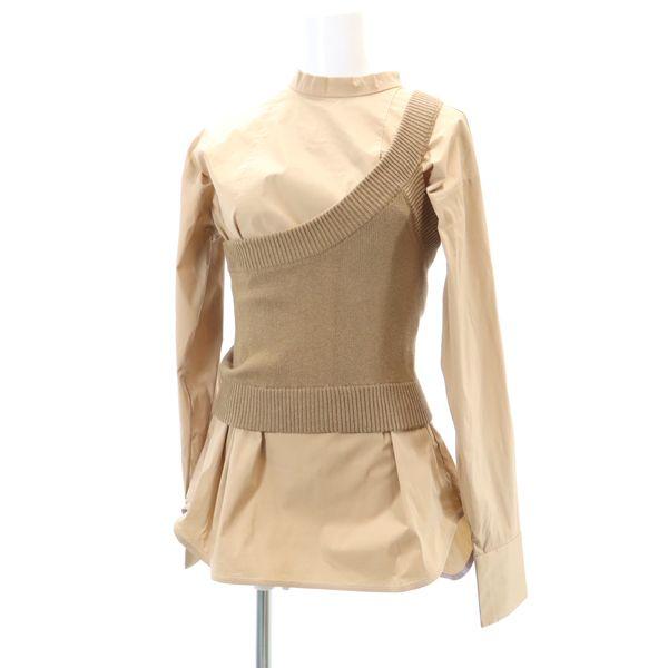 

unused ROSE BUD Long sleeve One belt knit included blouse FREE Brown Women Used