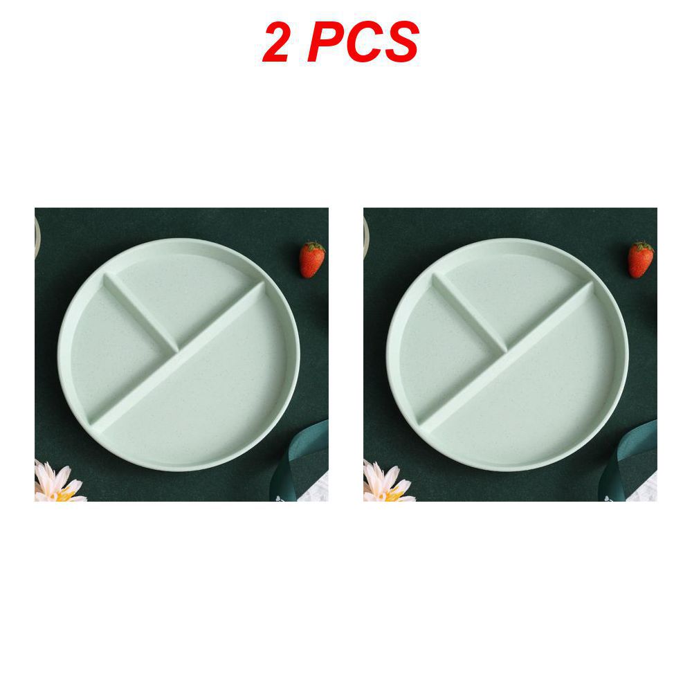 1/2/4PCS Prato Dividido Em 3 Dieta Reutilizável Redondo Prato De Jantar Cozinha Louça Pratos De Porção Para Adultos 3 Compartimentos