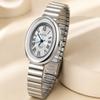 Fashion Gold Oval Ladies Watches Luxury Stainless Steel Strap Women's Quartz Wristwatches Minimalist Elegant Watches for Girls