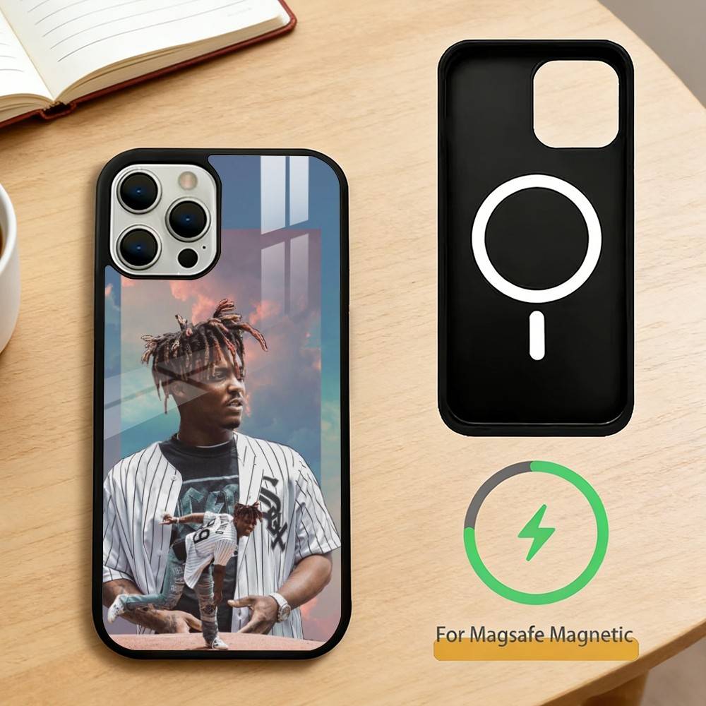 Coque de téléphone pour iPhone 14,16,15,13,17,12,Plus,Pro,Max Rapper J-Juice W-wrld Magnétique Pour Magsafe Housse Givrée