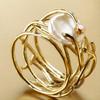 French Vintage Niche Geometric Hollow Irregular Imitation Zircon Ring Women's Personality Creative Trend Party Zircon