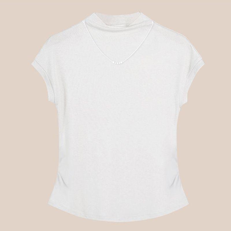 Plus Size Slimming Short-Sleeve Thermal Fleece T-Shirt for Women