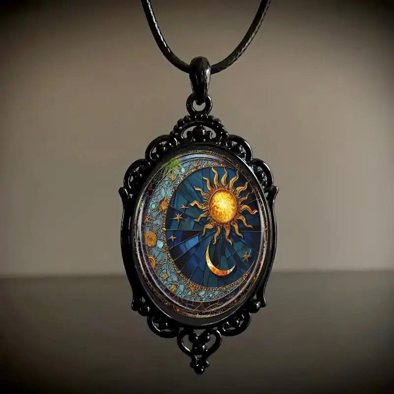 Gothic Vampireule Cameo Halskette Frauen Männer Mode Pagan Hexe Schmuck Zubehör Geschenk Blut Eule Glas Charme Seil Kette Halsband