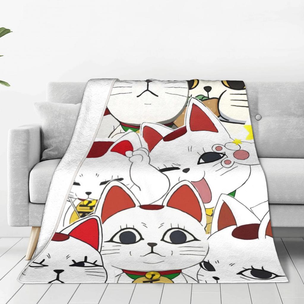Turbo Granny Cat Flannel Blankets Winter Soft Warm Throw Blanket for Girls Boys Bedroom Graphic Bedspread Sofa Bed Cover