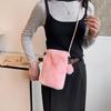 Furry Crossbody Phone Bag Women's Autumn Winter New Style Plush Shoulder Bag Soft Mobile Phone Square Pouch Female