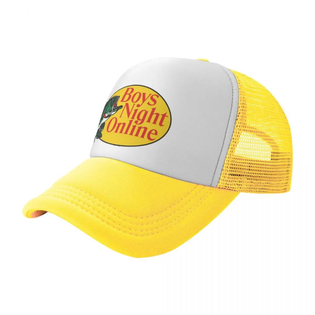 New BNO Boys Night Online Bass Pro Fishing Printing Mesh Baseball Cap Unisexs Highend Snapback Caps New Sunscreen Hat