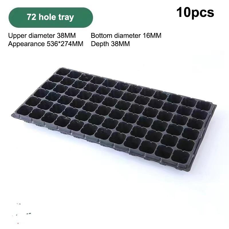 M-10Pcs Seedling Trays Plastic Gardening Germination Trays Black Seedling Container Garden Supplies For Vegetable Flower