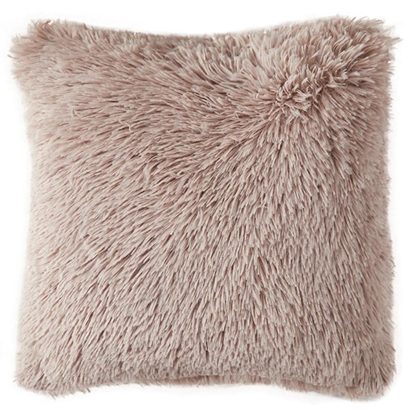 Plush Pillowcase Without Insert Breathable Fabric Cushion Cover Multiple Color Option for Living Room Bedroom Decors