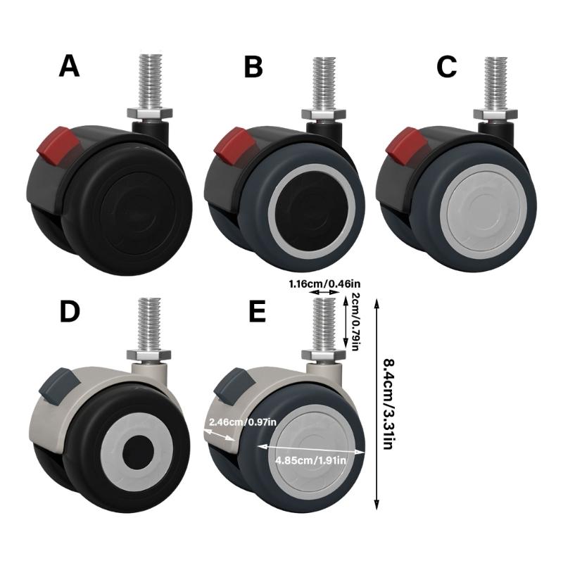 Chair Casters Wheel Smooth Rolling Not  Scratch Wheel High Load Capacity Chair Casters Noise Reduction for Various Chairs