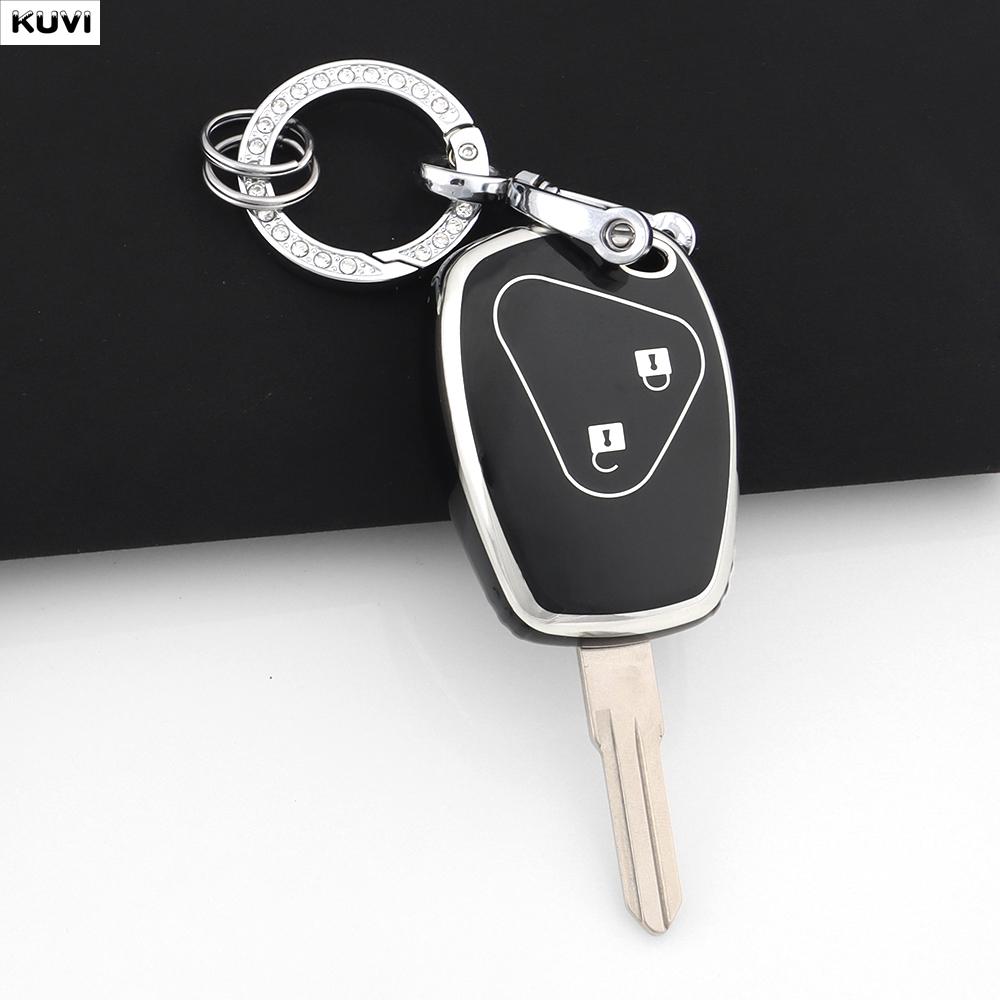 Fit For Renault Trafic Clio Duster Logan Dacia Sandero Fit For Nissan Terrano Almera Fashion Tpu Auto Key Fob Cover Case Protector Key Ring