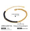 Youthway Versatile Casual Gold Plated Stainless Steel Geometric Rhinestone Tennis Chain Bracelet Necklace Set Sporty Accessories