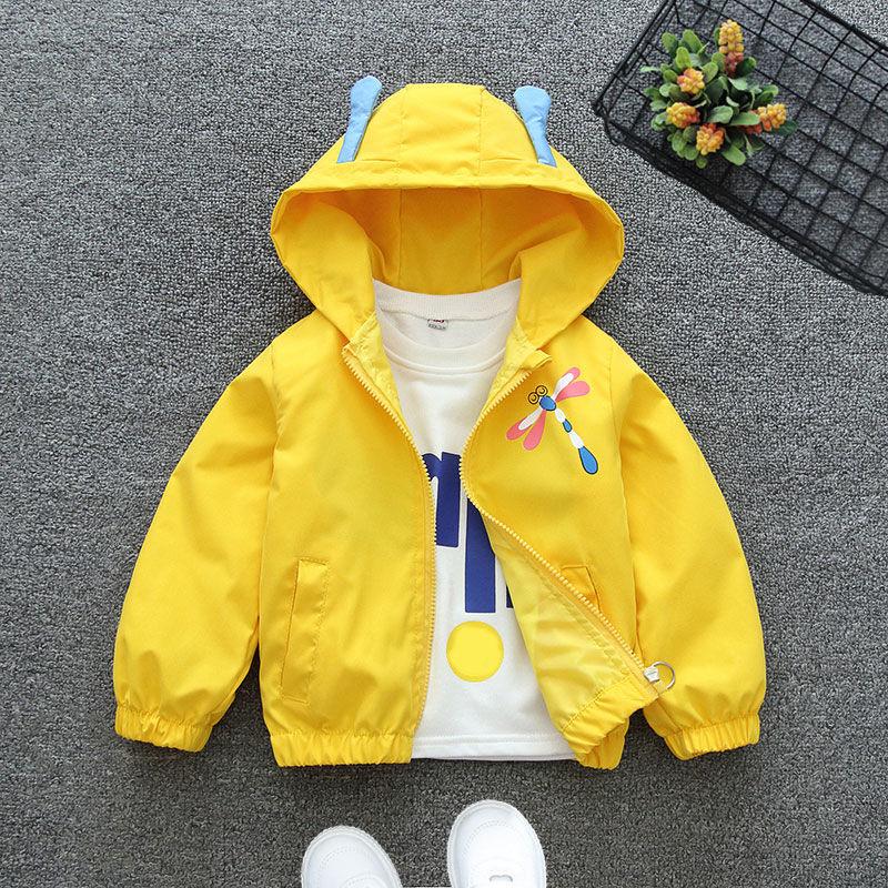 1-6 Jahre Neue Baby Mädchen Jacke Libelle Frühling Und Herbst Kleine Prinzessin Trenchcoat Mit Kapuze Reißverschluss Mode Baby Oberbekleidung