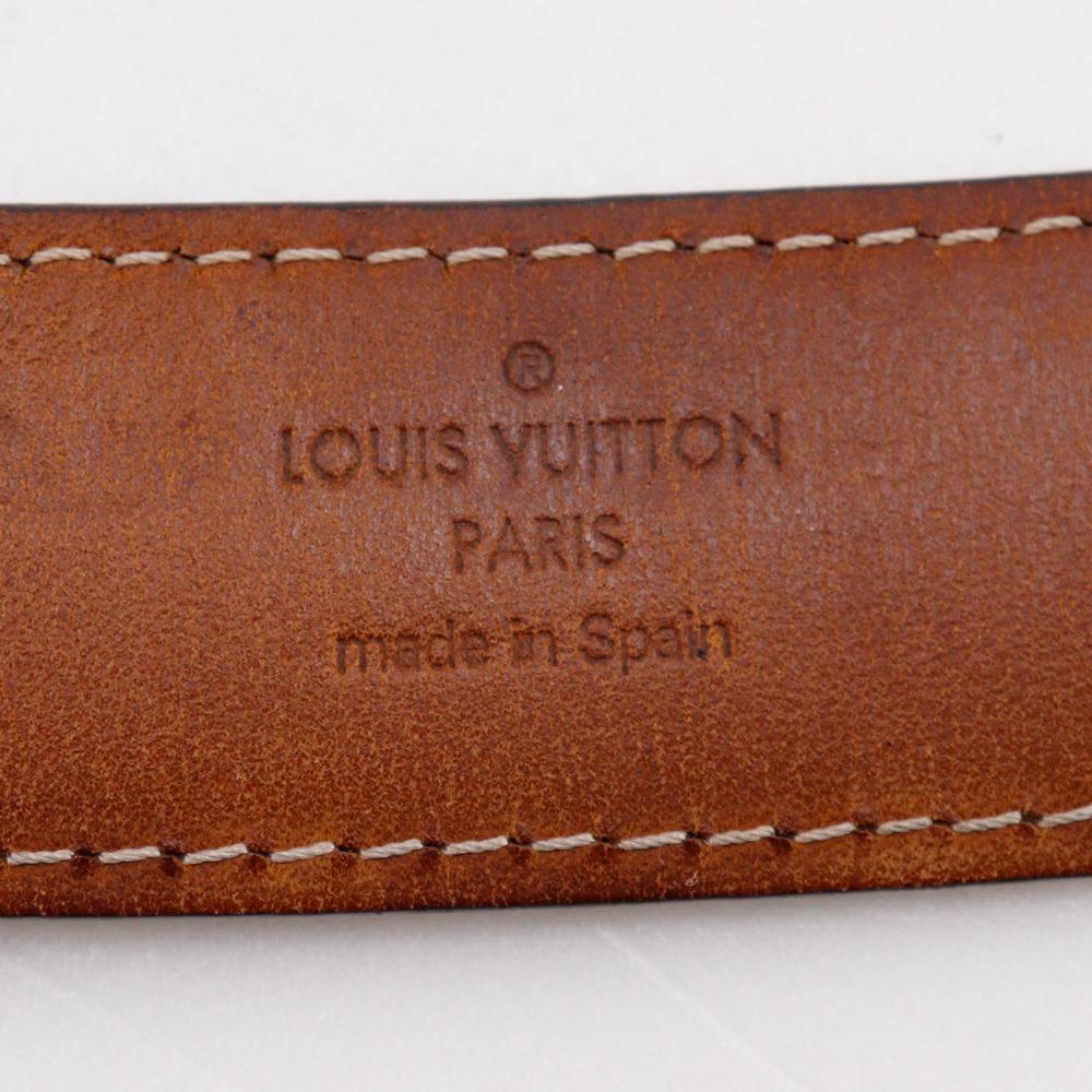 LOUIS VUITTON ceinture ellipse belt M6995 Brown Damier canvas mens Used
