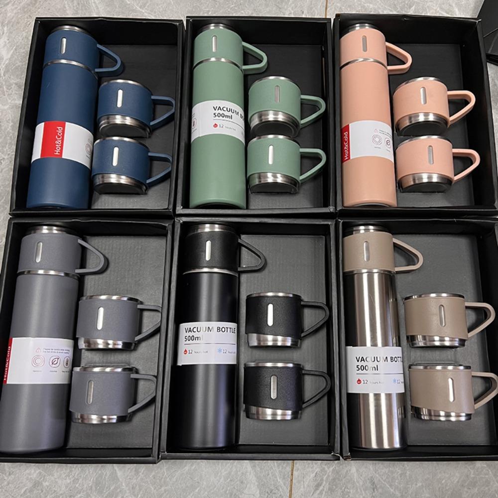 500ml Vacuum Flask 304 Stainless Steel Thermal Bottle Mug Vacuum Insulated Bottle Set Outdoor