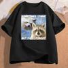 Funny Meme TShirt Sometimes I Think But Then I Forget Funny Trash Raccoon Cat Printed Tshirt Humor Aesthetic Women Clothes