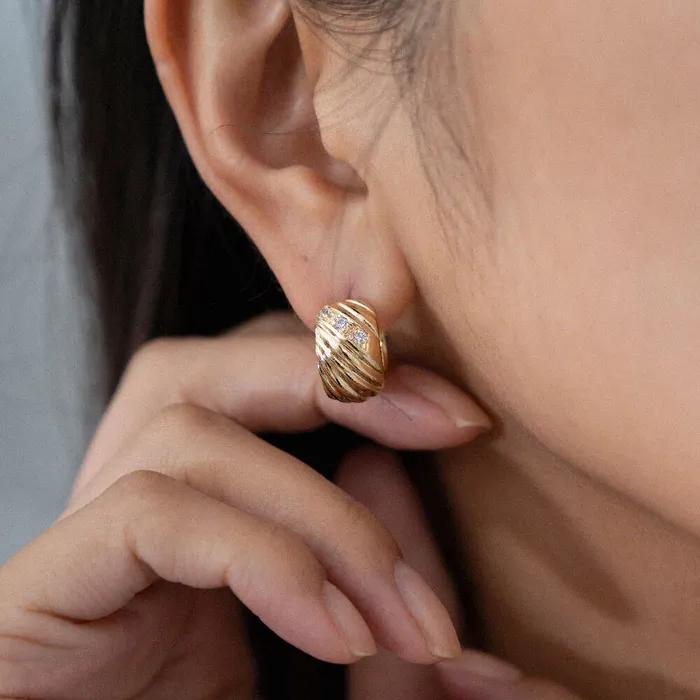 Melody Line Earrings 14k Gold Plated