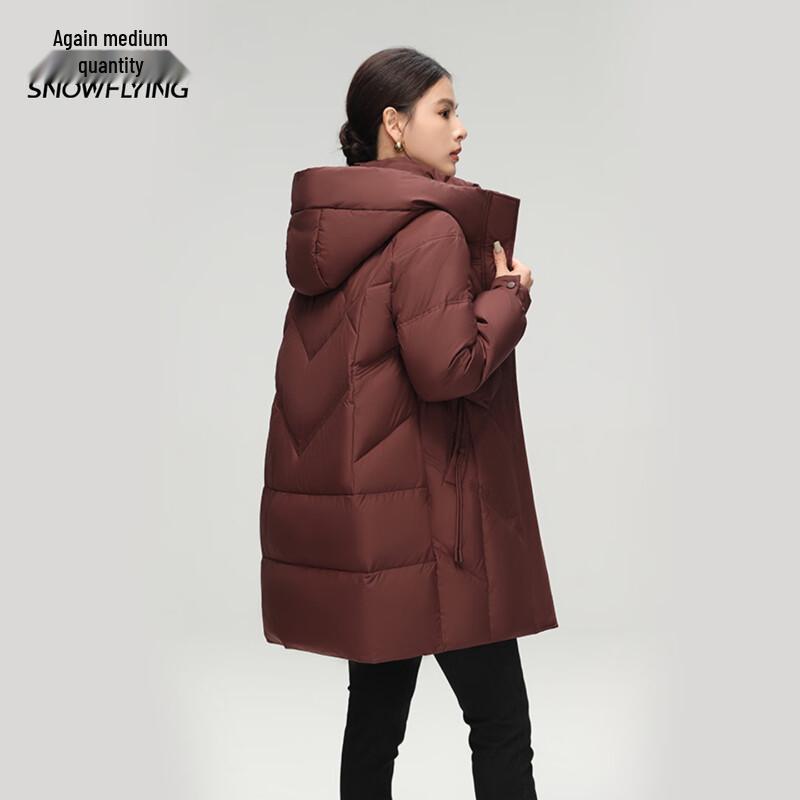 Xuezhongfei Women's Mid-Length Hooded Down Jacket