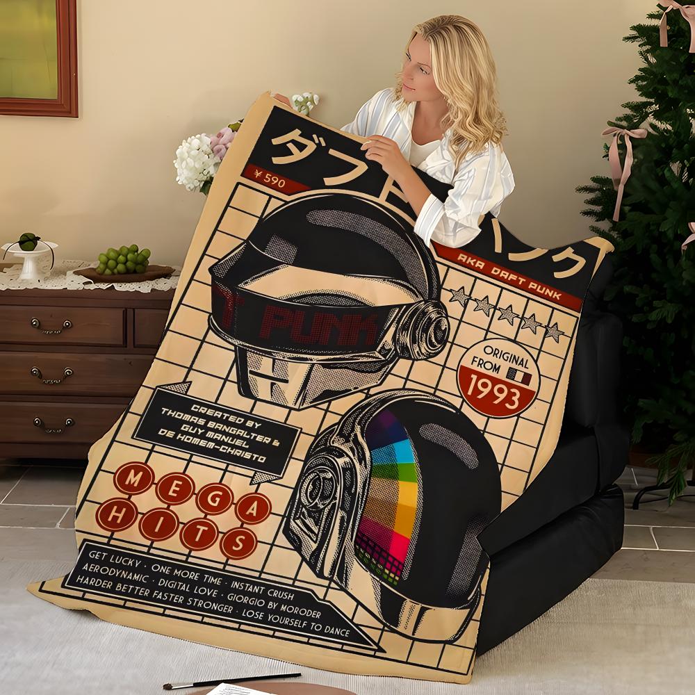 Music D-Daft P-Punk Throw Flannel Blanket, Soft Warm, Durable & Washable cute Cool