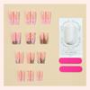 Cross-border Manicure Wearing Nail European and American Long Leopard Print French Wholesale Pink Fake Nail Bow Removable Explosion