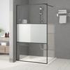 VidaXL Shower Wall Screen Partition Shower Cabin Bathroom Interior Splash Resistance Black 115x195 Cm 152108