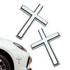 2pcs Cross Car Decal Bumper Decoration Universal 3D Car Decal Badge for Truck Body Trunk Tail Side Window Bumper Sticker