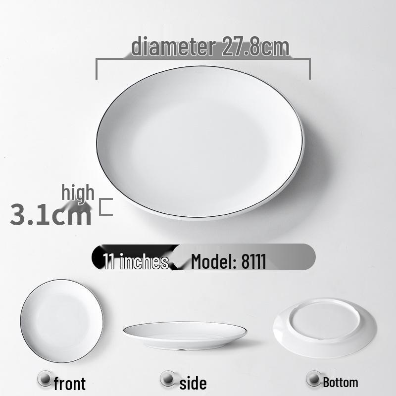 Melamine Imitation Porcelain Round Dinner Plate - Durable Restaurant and Buffet Dish