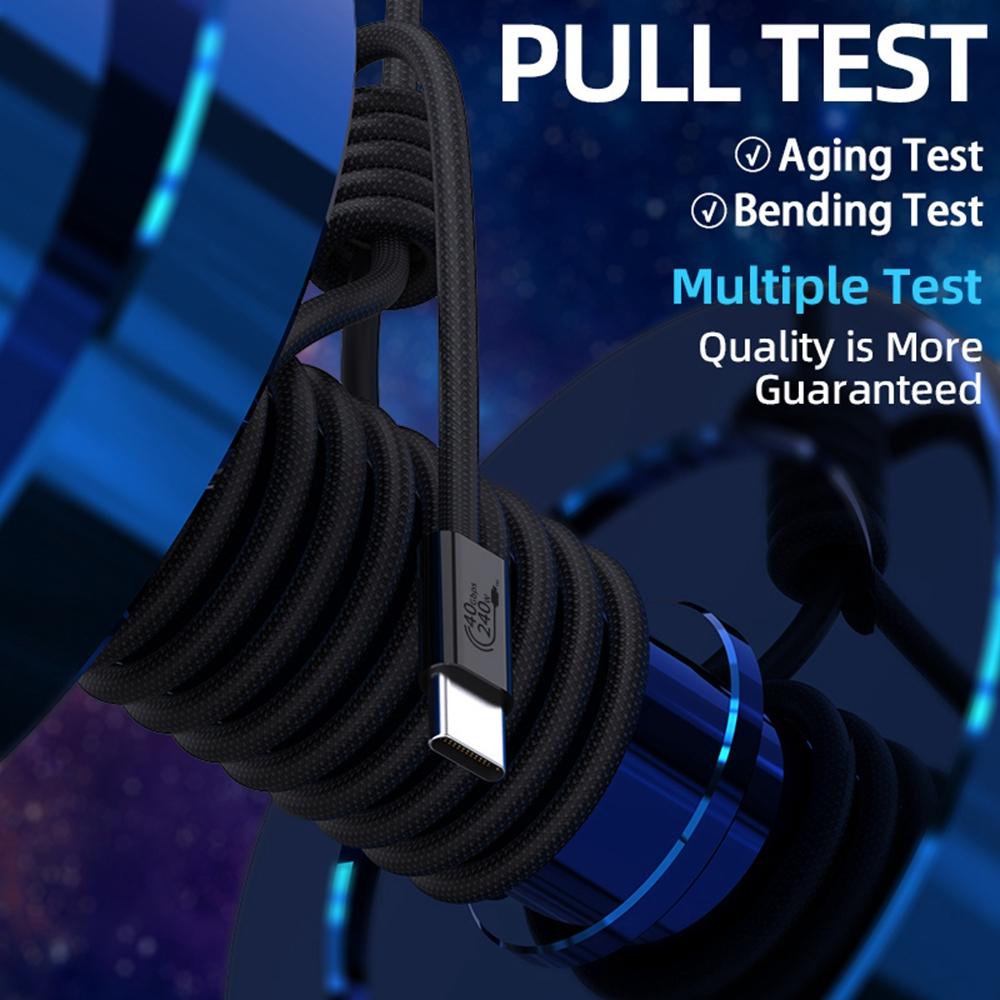 1m USB4 Type C Cable 240W PD Fast Charging 40Gbps High Speed Data Transfer Wire for Laptop/Phone