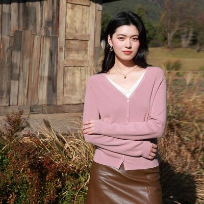 Sancai Plus Size Faux Two-Piece V-Neck Embroidered Knit Sweater