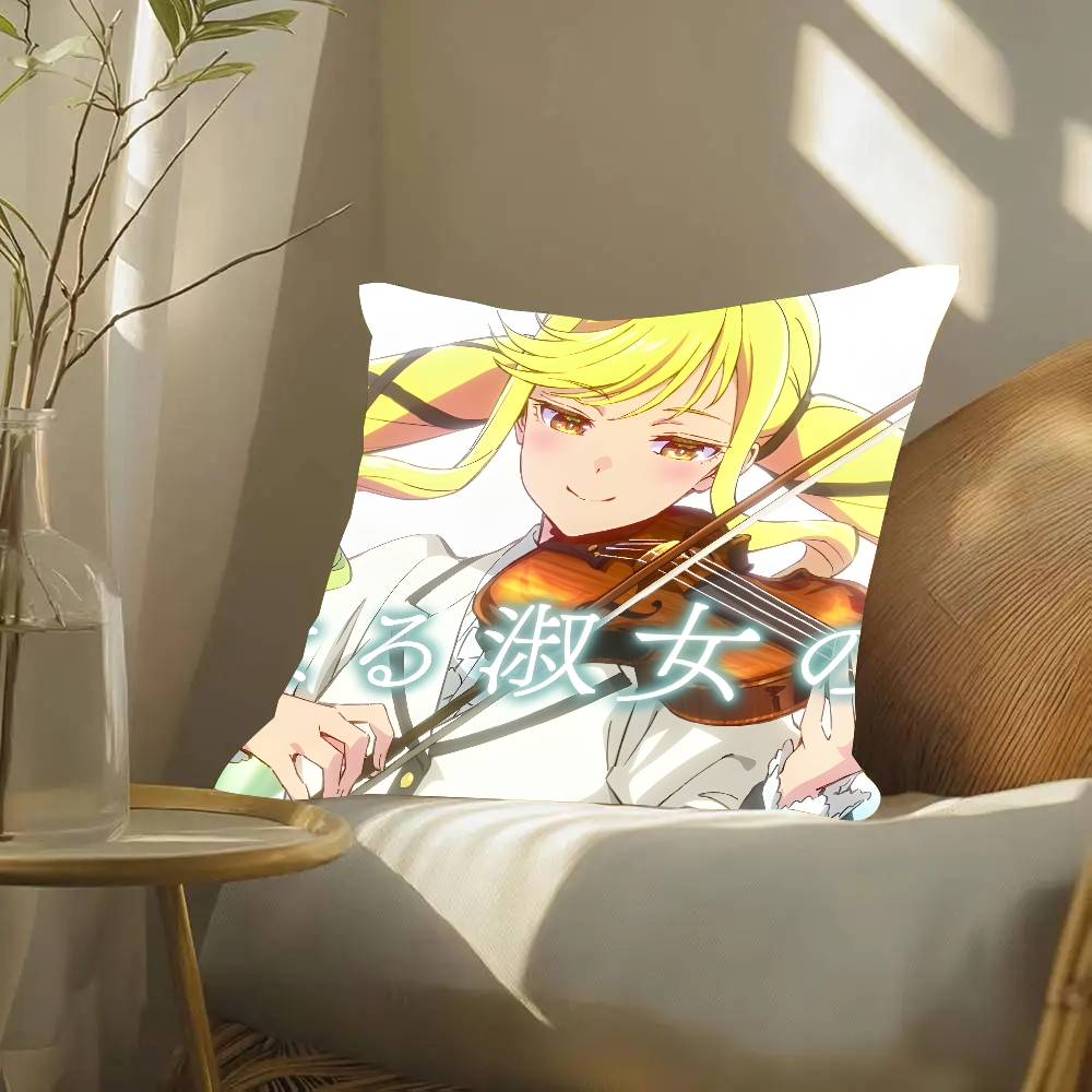 Rock Is A Lady's Modesty Manga Pillow Case Fashion Square Pillowcase Bedroom Sofa Room Ins Decoration Leisure