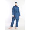 Black Lycra Headscarf 4 Piece Fully Covered Water Repellent Quick Drying Zippered Hijab Swimsuit