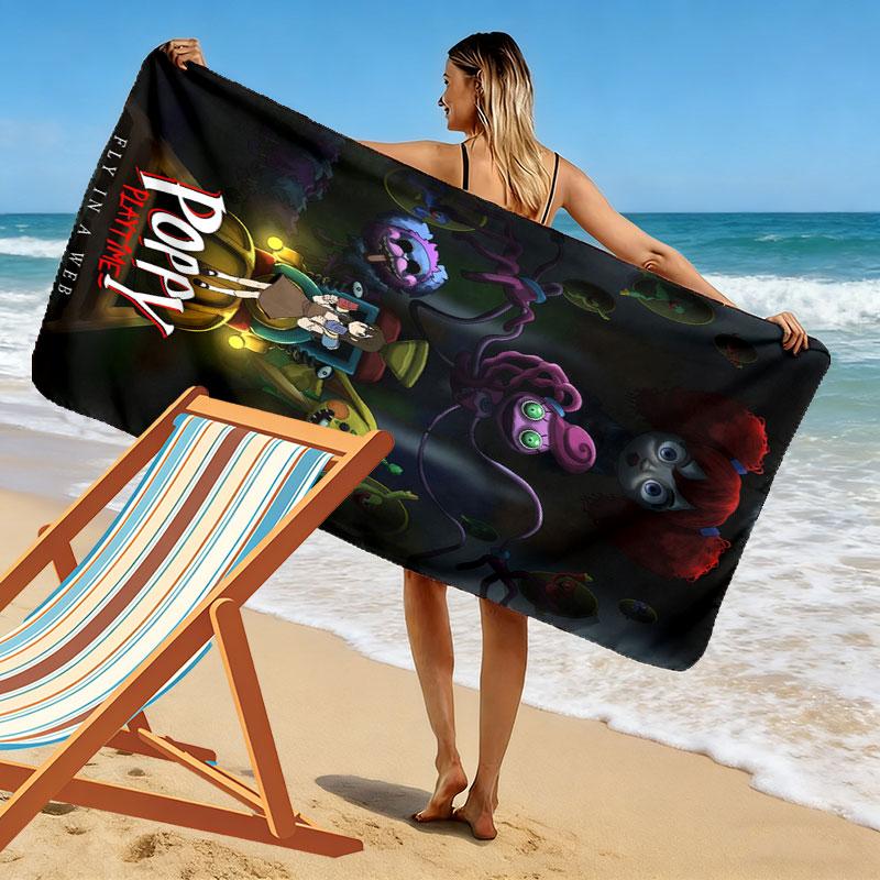 Poppy Playtime Print Beach Towel, Large Soft Quick Dry Towel for Beach Camping Swimming