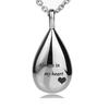 Elegant Teardrop Cremation Urn Necklace - Stainless Steel Memorial Pendant for Women