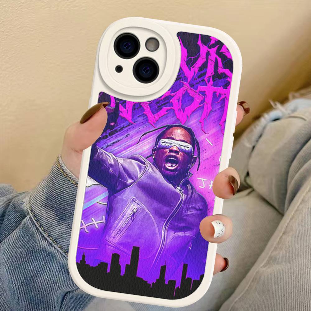 T-Travis S-ScottS Singer Phone Case For IPhone 16 15 14 13 12 11 Pro Max Plus 16E Soft Leather Cover