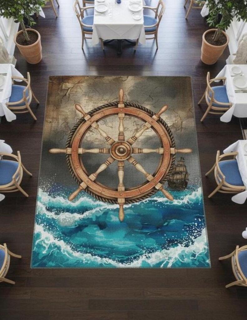 Serie de Navegación Alfombra Hogar Sala de Estar Alfombra Completa Patrón de Ancla de Barco Dormitorio Felpudo Puerta de Entrada Decoración del Hogar