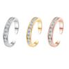 3PCS Toe Rings for Women Stainless Steel Adjustable Summer Beach Sexy Foot Ring With Diamonds Stackable Men's And Women's Ring