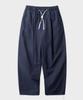 WV PROJECT Gabardine Cotton Elastic Waist Pants Navy Mjlp7786