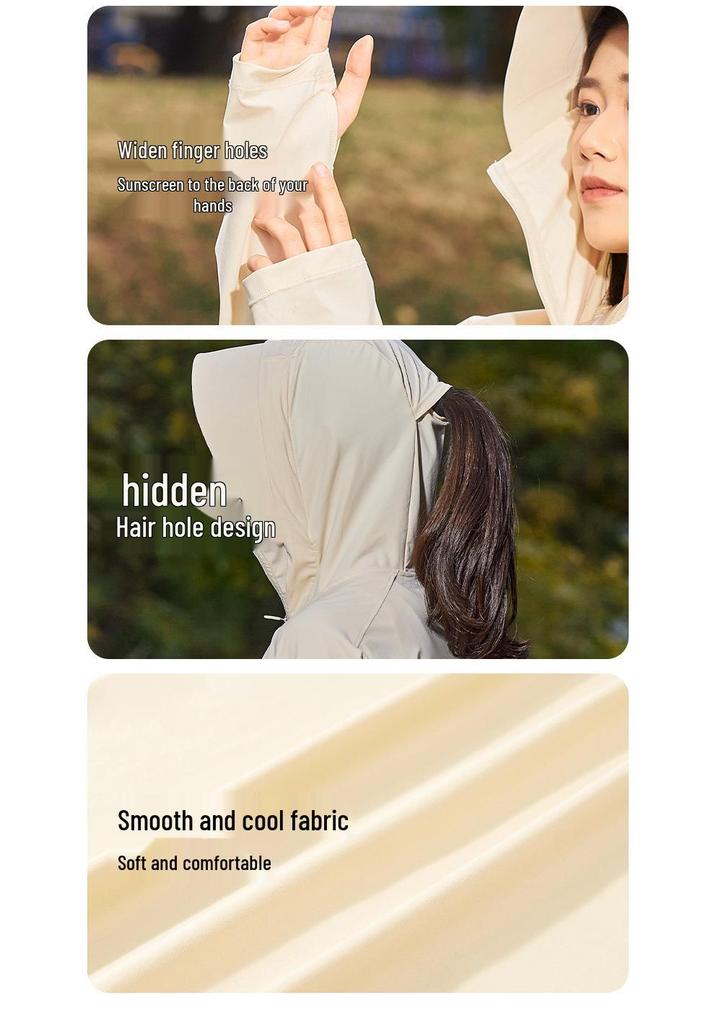UPF50+ Zomerzonnebeschermingsshirt met Capuchon van IJszijde voor Koppels - Hoge Elasticiteit, 77% Nylon, 23% Spandex.