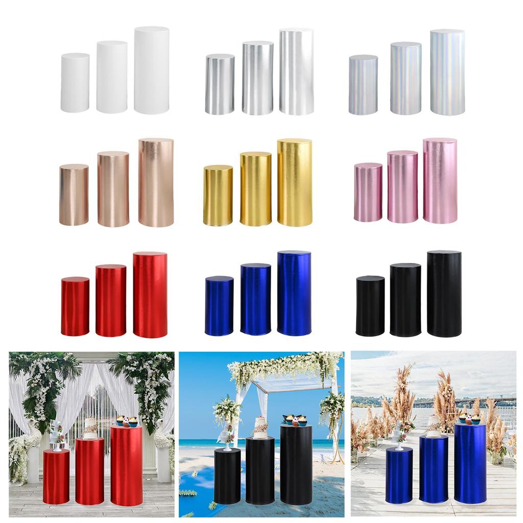 3x Plinth Stand Pillar Covers Tablecovers for Birthday Thanksgiving Wedding