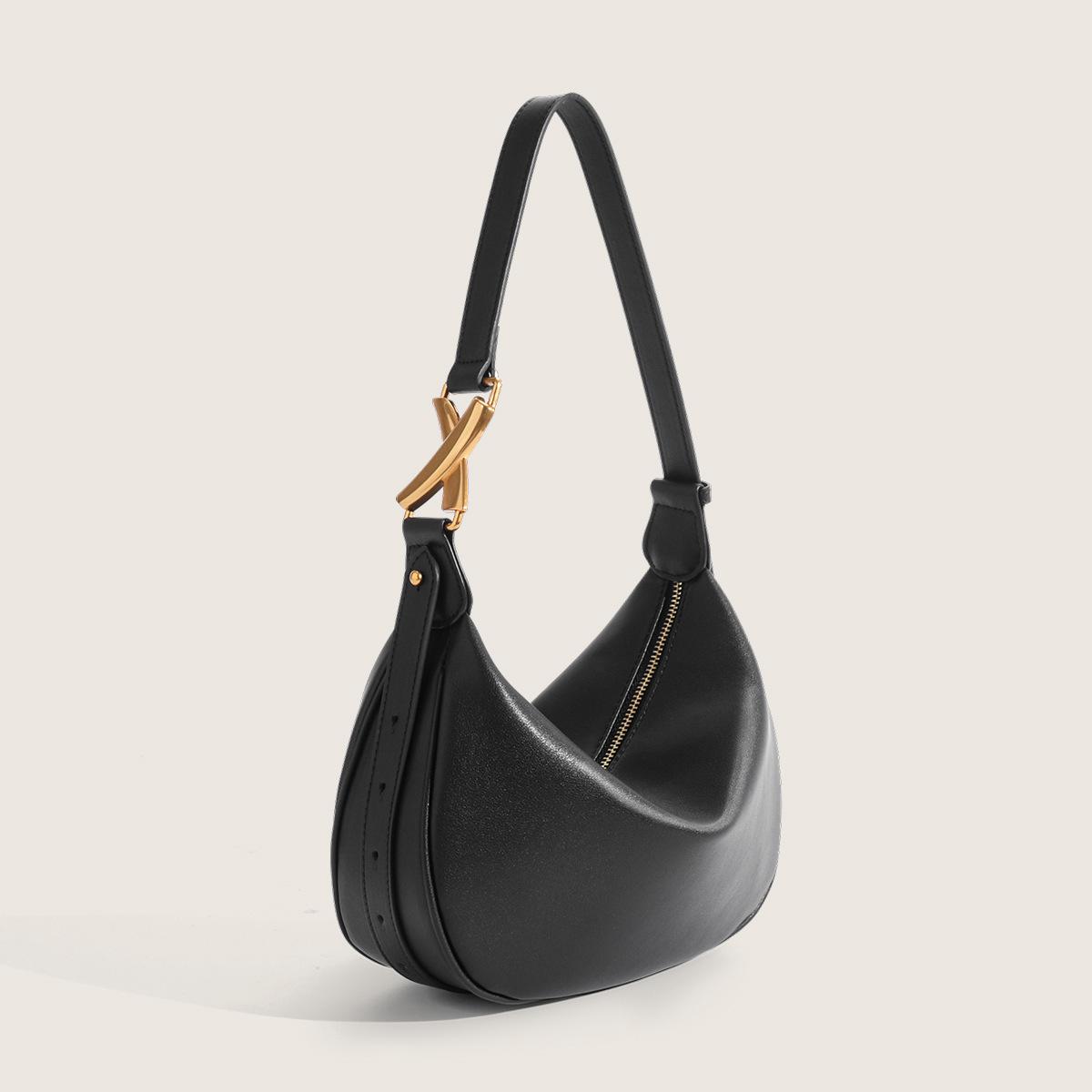 Genuine Leather Niche Designer High-End Underarm Bag Moon Bag New French Style Versatile Shoulder Bag Women s Bag
