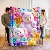 Flannel Throw Blanket Cartoon Nap Blanket Comfortable Plush Blanket  All-Season
