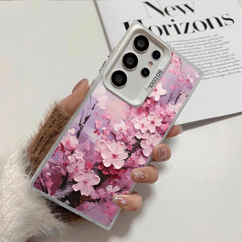 Cherry Blossom Sakura Fashion Soft Phone Case for Samsung Galaxy S24 S25 FE S26 Edge S23 Ultra S22 Plus S21 + Shockproof Cover B
