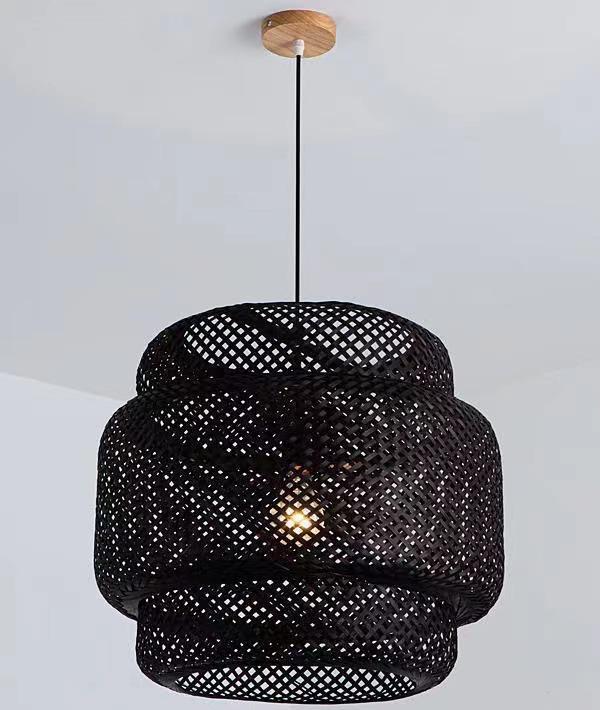 Handgefertigte Bambus-Geflecht-Pendelleuchte - Chinesischer Stil für Restaurants, Schlafzimmer, Gästehäuser & Teestuben.