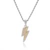 Trendy European & American Zircon Lightning Pendant Necklace: High-End, Personalized Hip Hop Chain for Men