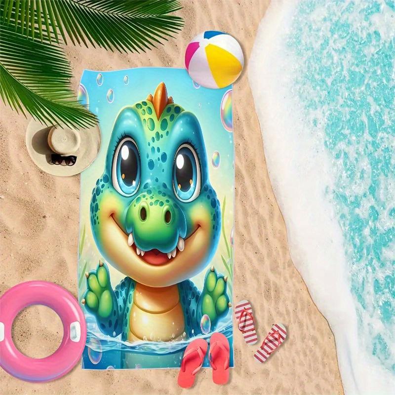 Extra Large Cute Little Crocodile Print Microfiber Beach Towel Machine Washable Soft Absorbent Quick Dry Towel For Pool Camping