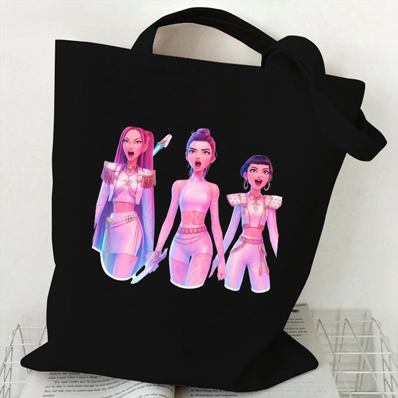 Spot KPOP Korean Witch Hunter Group Printed Canvas Bag Single Shoulder Handbag Shopping Bag
