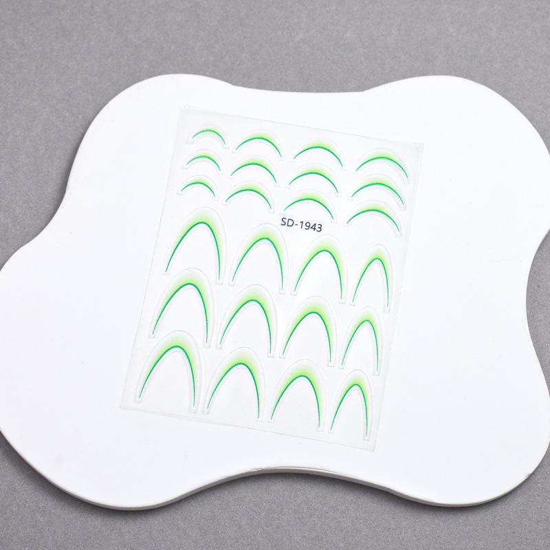 Gradient French Nail Art Stickers - Crescent Smile & Arc Decals