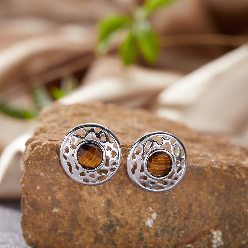 S925 Sterling Silber 18K Naturfarbe Schatz Ohrringe Leichter Luxus Premium Nische Original Design Ohrringe Neue Chinesische Ohrringe